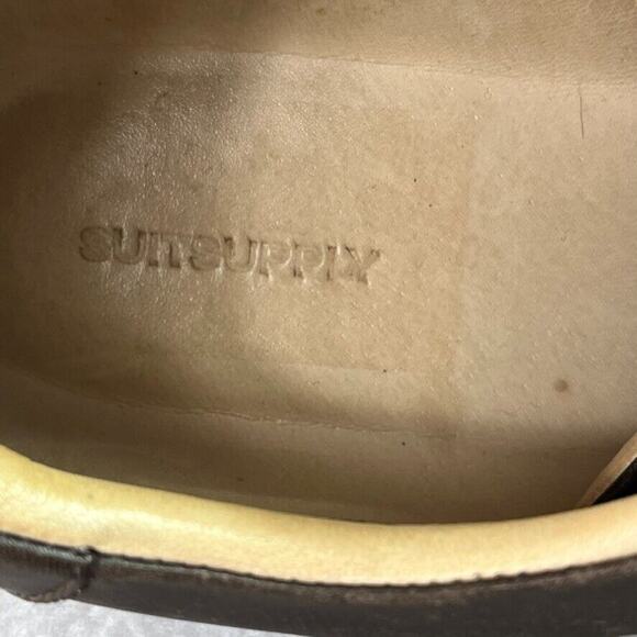 SuitSupply Sneakers Mens Size 11-12 Brown Leather Low-Top Lace Up Lined main image 9